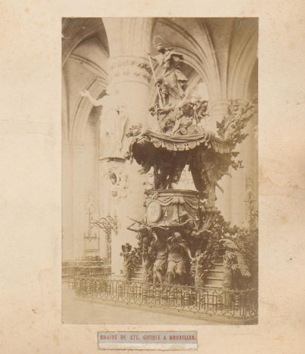 Naturalistic pulpit in the Cathedral of St. Michael and St. Gudula, Brussels, after Hendrik Frans Verbruggen