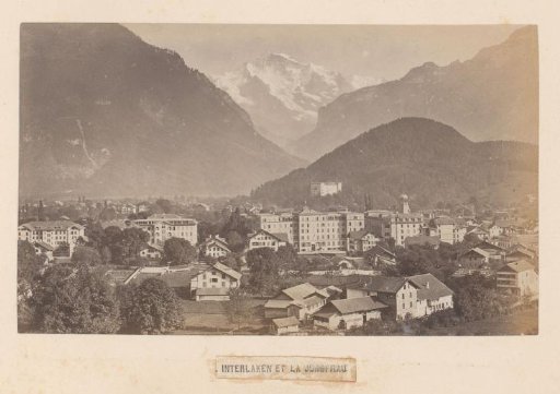 View of Interlaken with the Jungfrau in the background, Switzerland