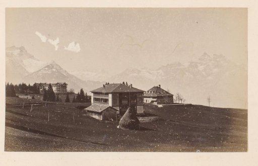 View of Villars-sur-Ollon with the Dent du Midi in the Background