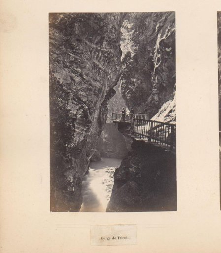 Two People on the Path Through the Gorge of Trient, Switzerland