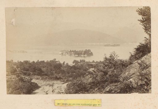 View of the Borromean Islands in Lake Maggiore, Italy