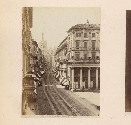 View of Milan Cathedral, seen from the Corso Vittorio Emanuele, Italy