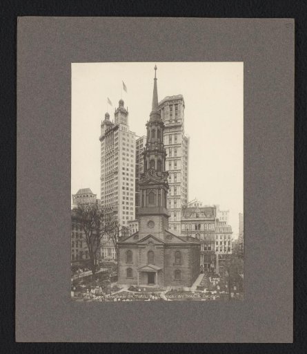 View of Park Row and Saint Paul's Church, New York
