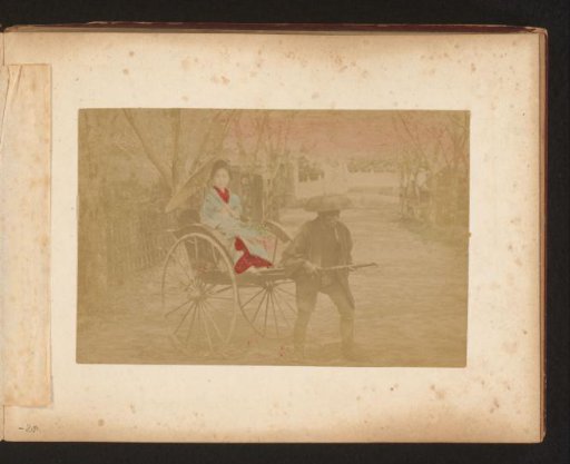 Japanese Woman in a Rickshaw Pulled by a Man