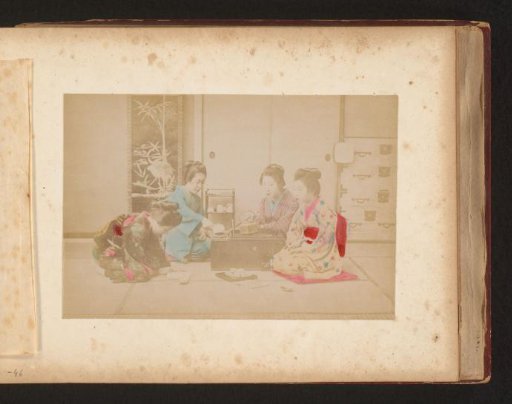 Four Japanese women during a tea ceremony