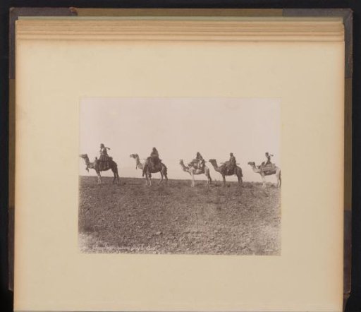 Men on Dromedaries in the Desert