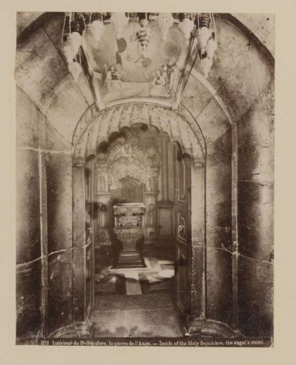 Interior of the Holy Sepulchre in the Rotunda of the Church of the Holy Sepulchre in Jerusalem