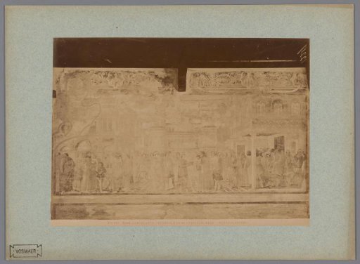 Photoreproduction of the fresco Youth and First Miracles of Moses by Benozzo Gozzoli in the Camposanto in Pisa, Italy