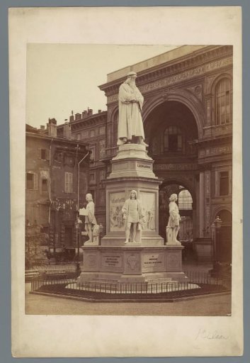 Monument to Leonardo da Vinci in Milan, Italy