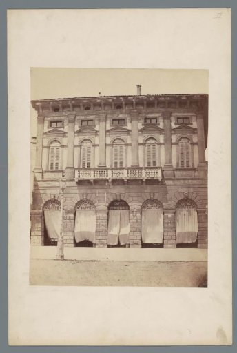 Facade of the Restaurant Vittorio Emanuele in Verona, Italy
