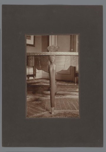 Detail of a three-legged table designed by Mathieu Lauweriks