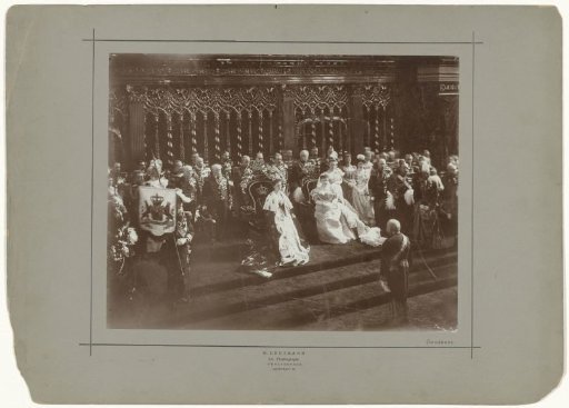 The inauguration of Queen Wilhelmina in the New Church in Amsterdam