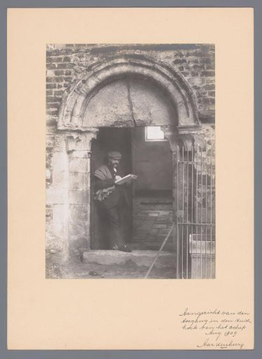 A.J.M. Mulder standing in the entrance to the nave of the Dutch Reformed Church in Aardenburg
