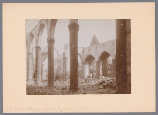 Interior of the Reformed Church in Vlissingen after the fire in 1911