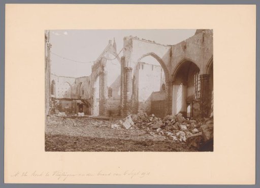 Interior of the Reformed Church in Vlissingen after the fire in 1911