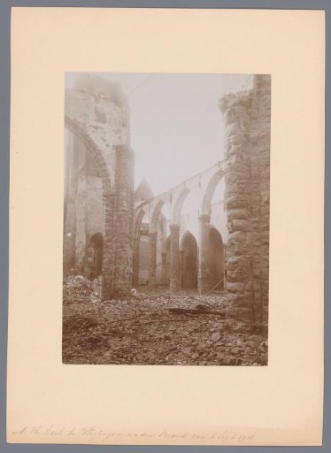 Interior of the Reformed Church in Vlissingen after the fire in 1911