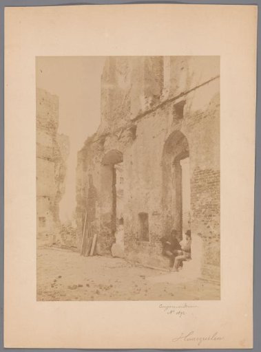 Ruins of Castle de Haar in Haarzuilens, with Pierre Cuypers and Victor de Stuers seated