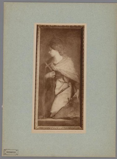 Photographic reproduction of a painting of Margaret of Antioch by Andrea del Sarto in the cathedral of Pisa, Italy