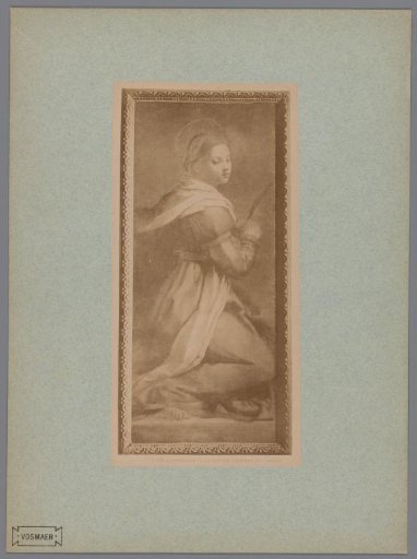 Photographic reproduction of the painting of Catherine of Alexandria by Andrea del Sarto in the cathedral of Pisa, Italy