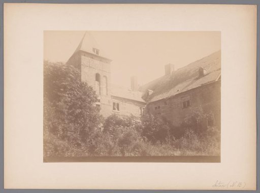 Chimney in the castle ruins of Asten