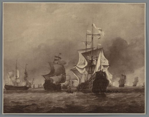 Photographic reproduction of the painting The Capture of the Royal Prince, possibly by the studio of Willem van de Velde the Younger