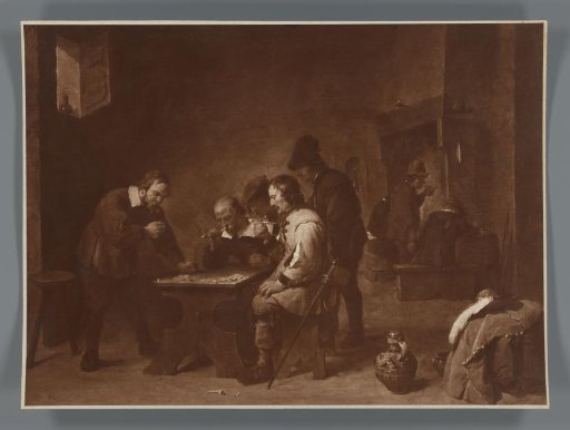 Photographic reproduction of the painting The Gamblers by David Teniers