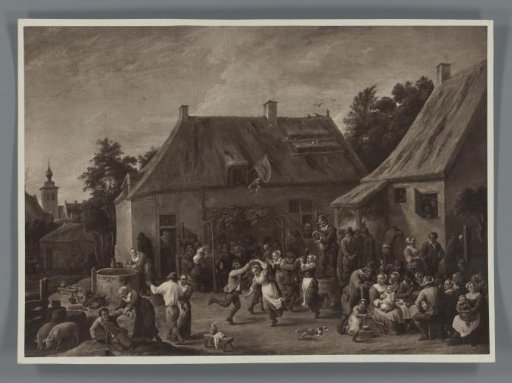 Photographic reproduction of the painting Peasant Fair by David Teniers