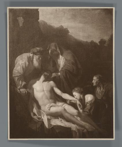 Photographic reproduction of the painting The Entombment of Christ by Pieter van der Werff