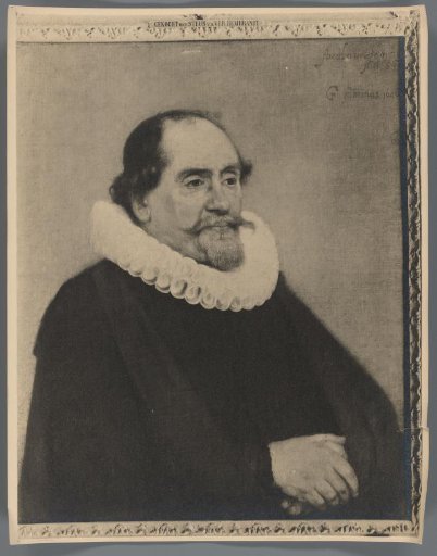 Photographic reproduction of a painted portrait of Abraham de Potter by Carel Fabritius