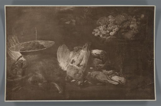 Photographic reproduction of the painting Still Life with Dead Game, Fruit and Vegetables by Frans Snijders