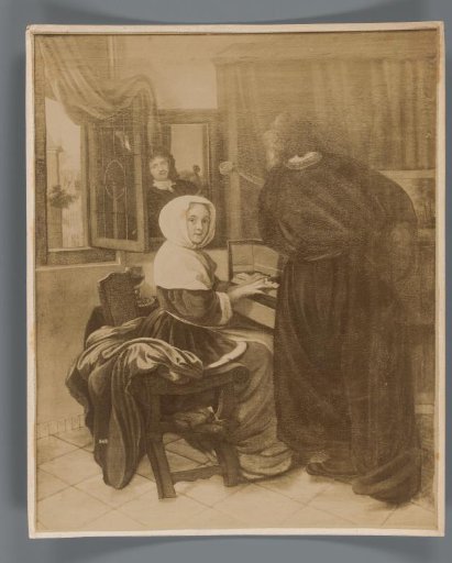 Photographic reproduction of the painting The Music-Making Couple