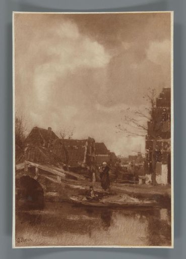 Photographic reproduction of the painting Old Neighborhood by the Water by Jacob Maris