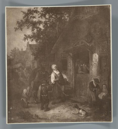Photographic reproduction of the painting Peasant Fair by Cornelis Dusart