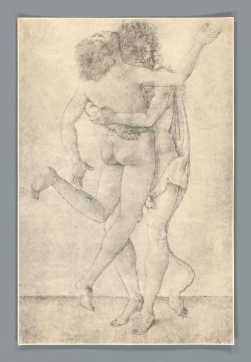 Reproduction of a print or drawing of Hercules and Antaeus