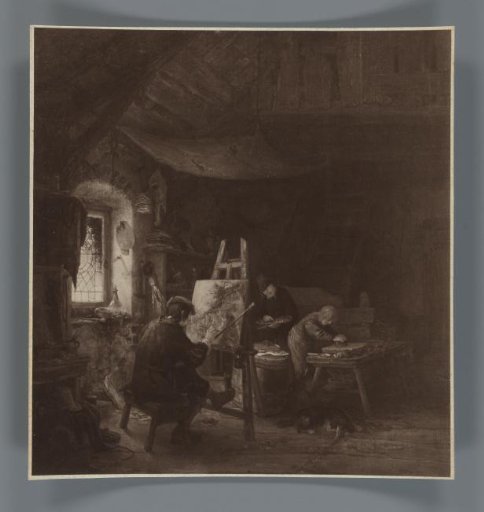 Photographic reproduction of the painting Painter's Studio by Adriaen van Ostade