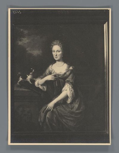 Photographic reproduction of a painted portrait of a woman by Jan Verkolje