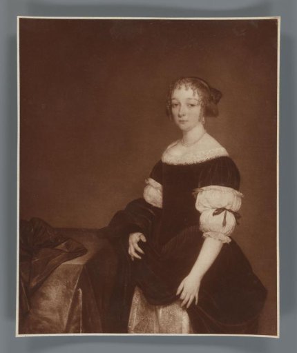 Photographic reproduction of a painted portrait of Aletta Pancras by Gerard ter Borch