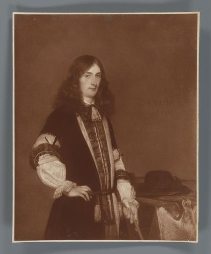 Photographic reproduction of a painted portrait of François de Vicq by Gerard ter Borch