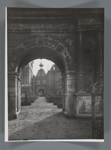 View of the Herepoort from Groningen in the garden of the Rijksmuseum