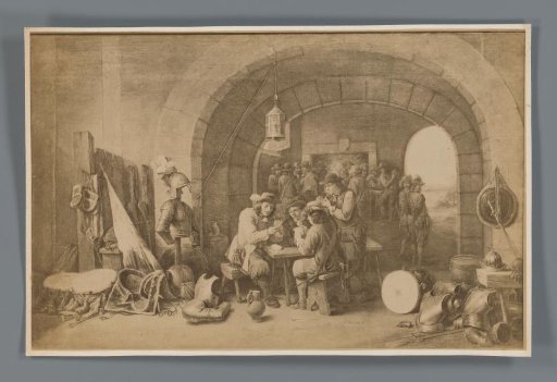 Photographic reproduction of the painting Soldiers' Guard by David Teniers