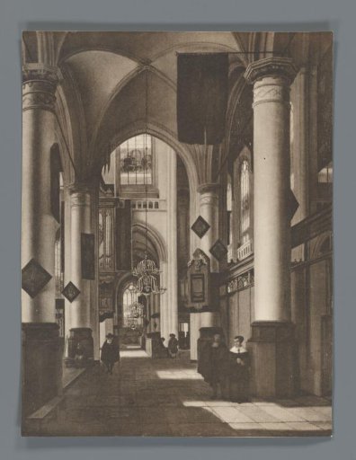 Reproduction of the painting Interior of a Protestant Gothic Church by Emanuel de Witte