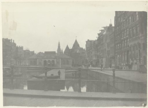 View of the Fish Market and Sint Antonis Waag in Amsterdam, seen from the Geldersekade
