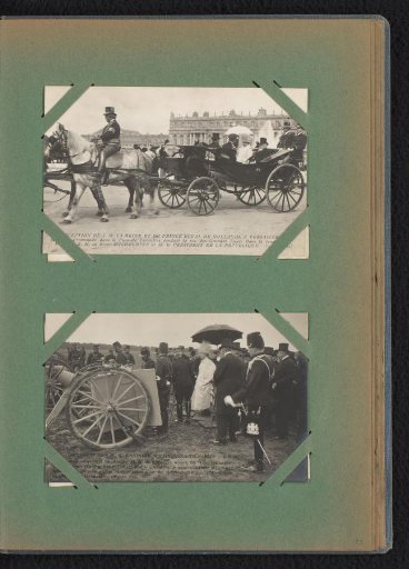 Two postcards of the visit of Queen Wilhelmina and Prince Hendrik to Versailles