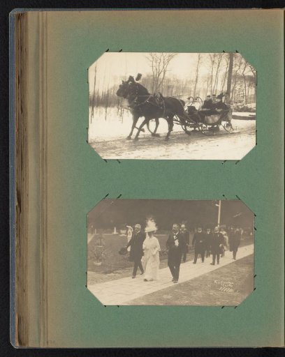 Two postcards of Queen Wilhelmina in a sleigh and visiting Zwolle