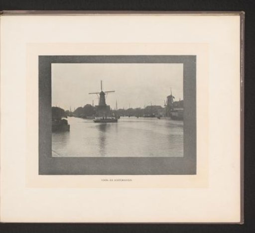 View of Delfshaven with windmills at Rotterdam