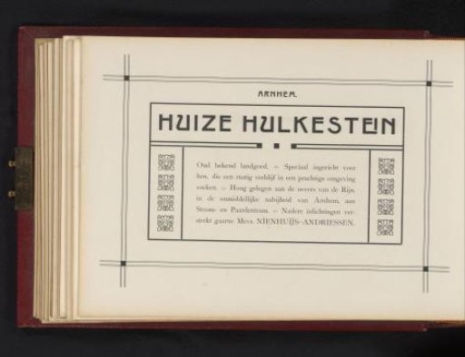 Advertisement for Huize Hulkestein near Arnhem