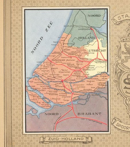 Railway map of South Holland