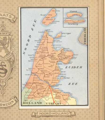 Railway map of North Holland