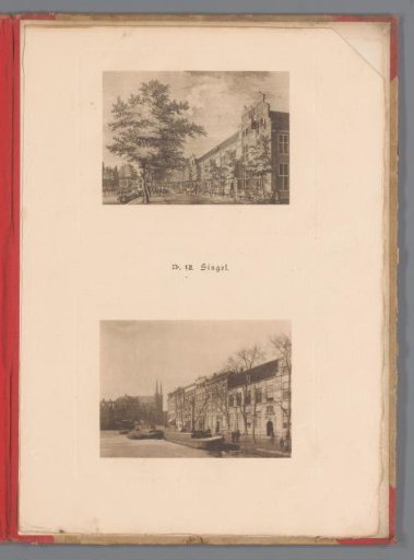 Two Views of the Singel in Amsterdam, One of Which Is a Reproduction of a Print by Hermanus Petrus Schouten