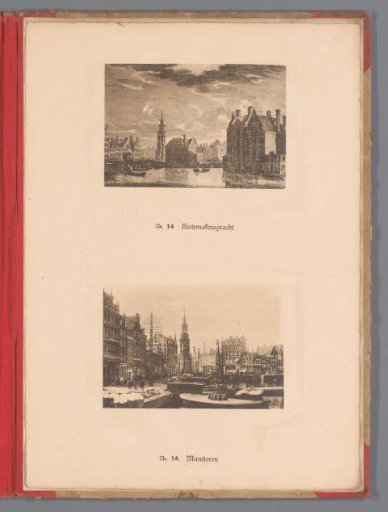 Two Views of the Binnen-Amstel and the Munttoren in Amsterdam, One of Which Is a Reproduction of a Print by Paulus van Liender After Jan de Beijer